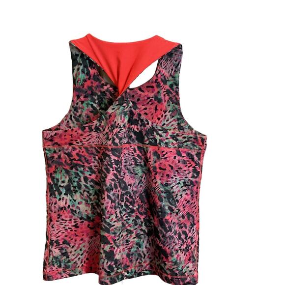 ADIDAS Youth Girls Tank Top Medium (10-12) Multicolored Animal Print Twist Back - Picture 9 of 11